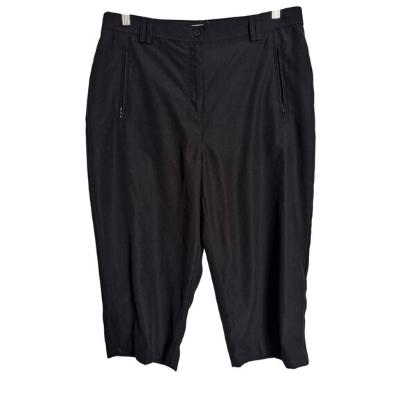 Christopher Bank Cropped Black Pants Size 12 Zipper Pockets Polyester NWT - Picture 1 of 11